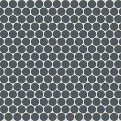 Bedrosians Marin 11.5" X 12.5" Penny Mosaic 0.75 Midnight Tide / Navy Blue