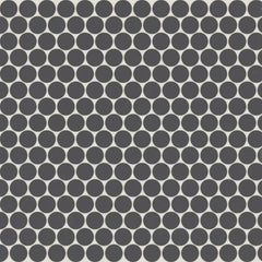 Bedrosians Marin 11.5" X 12.5" Penny Mosaic 0.75 Black Sea / Black