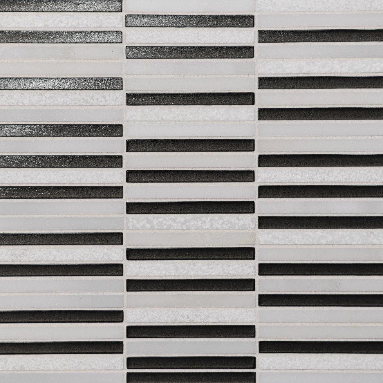 Bedrosians Kaikos 11.75" X 12" Stacked Glass / Stone Mosaic Brown & Oriental White