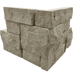 Bedrosians Limestone 8"X18" Tumbled Ledger Corner Mixed Beige & Grey