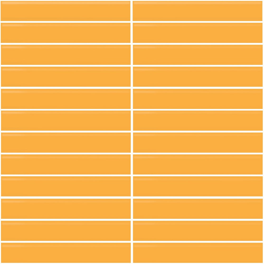 Daltile Color Wheel Mosaic 12'' X 10'' Straight 1'' X 6'' Glossy Mustard