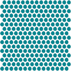Daltile Color Wheel Mosaic 13'' X 11'' Penny Glossy Ocean Blue