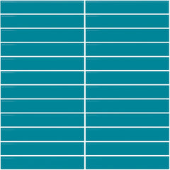 Daltile Color Wheel Mosaic 12'' X 10'' Straight 1'' X 6'' Glossy Ocean Blue
