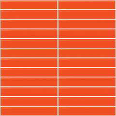 Daltile Color Wheel Mosaic 12'' X 10'' Straight 1'' X 6'' Glossy Orange Burst