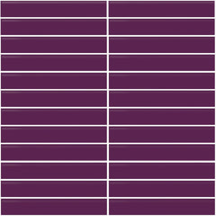 Daltile Color Wheel Mosaic 12'' X 10'' Straight 1'' X 6'' Glossy Plum Crazy