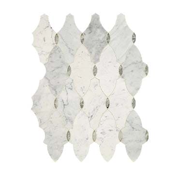 Daltile Lavaliere 10" X 13" Romantique Mosaic Carrara White/Antique Mirror
