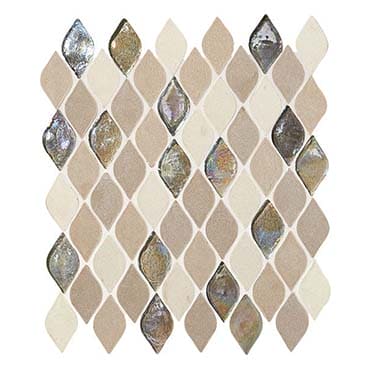 Daltile Decorative Accents 12" X 14" Raindrop Mosaic 1" X 2" Blanc Et Beige