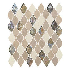 Daltile Decorative Accents 12" X 14" Raindrop Mosaic 1" X 2" Blanc Et Beige