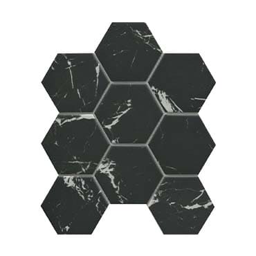 Emser Elegan 10"x11" Hexagon Mosaic 4"Matte Nero