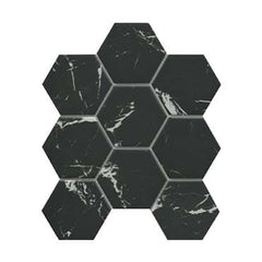 Emser Elegan 10"x11" Hexagon Mosaic 4"Matte Nero