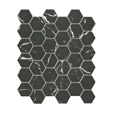 Emser Elegan 11"x13" Hexagon Mosaic 2" Matte Nero
