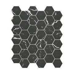 Emser Elegan 11"x13" Hexagon Mosaic 2" Matte Nero