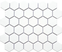 Emser Impact 11"x13" Hexagon Mosaic 2"x2" Matte White