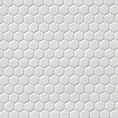 Tile Shop Hex 12x12 Mosaic 1'' Matte White