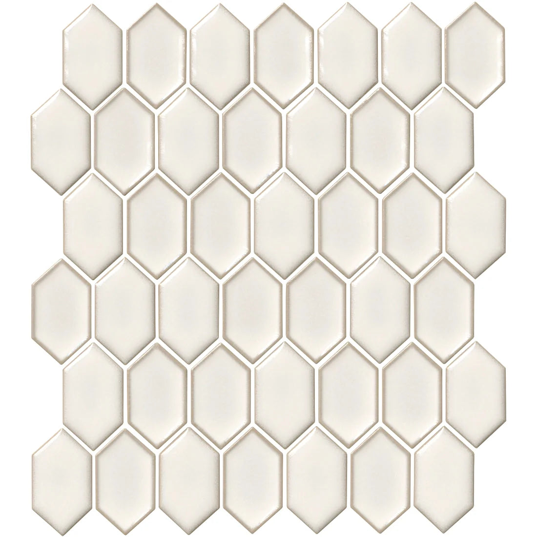 Tile Shop Shapes Elongated Two Tone 12x12 Mosaic 3'' Matte Off White