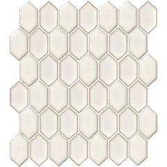 Tile Shop Shapes Elongated Two Tone 12x12 Mosaic 3'' Matte Off White