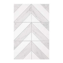 Daltile Perfit Mosaix 18" X RL" Mosaic Saran White & Thassos / Dash