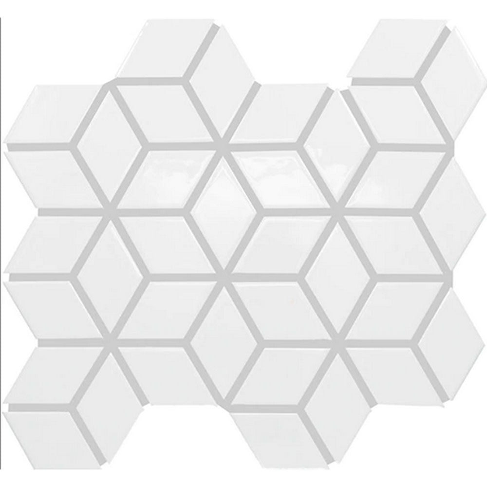 Daltile Color Wheel Retro 2" X 3" 3D Cube Glossy Arctic White