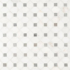 MS International Natural Stone Marble 12" x 12" Mosaic Bianco Dolomite Dotty