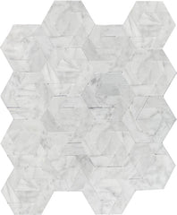 Emser Bizou 11"x13" Damask Mosaic Polished White