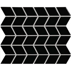 Daltile Color Wheel Retro 2" X 3" Chevron Glossy Black