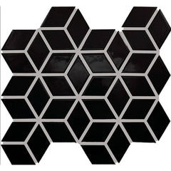 Daltile Color Wheel Retro 2" X 3" 3D Cube Glossy Black