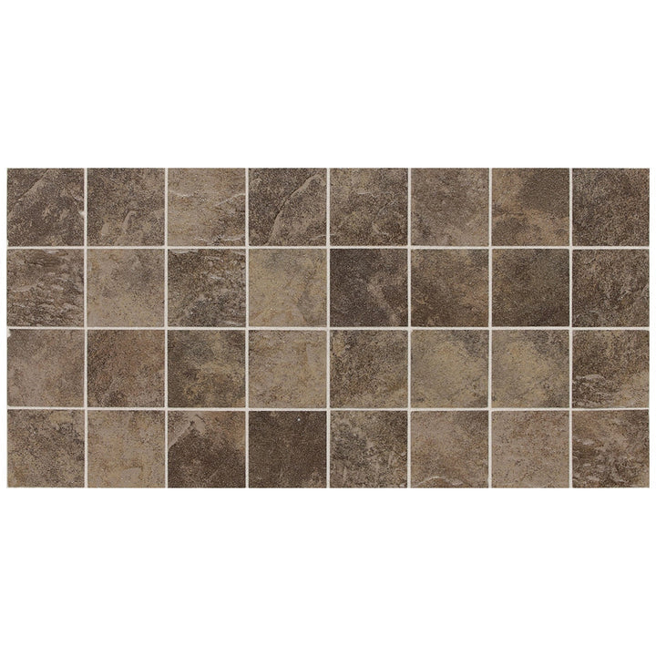 Daltile Continental Slate 3" X 3" Mosaic Straight Joint Moroccan Brown