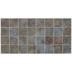 Daltile Continental Slate 3" X 3" Mosaic Straight Joint Tuscan Blue