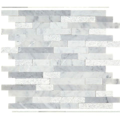 Daltile Minute Mosaix 12" X 12" Random Linear Carrara White