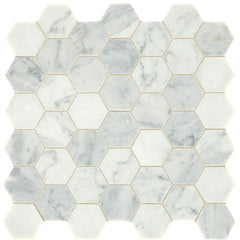 Daltile Marble 2" Hexagon Honed Carrara White