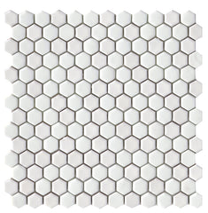 Emser Confetti II 12"x12" Hexagon Mosaic 1"x1" White
