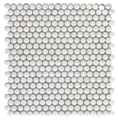 Emser Confetti II 12"x12" Penny round Mosaic 1"x1" White