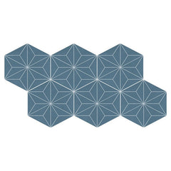 Daltile Scrapbook 8" X 9" Hexagon Keepsake Blue Asanoha