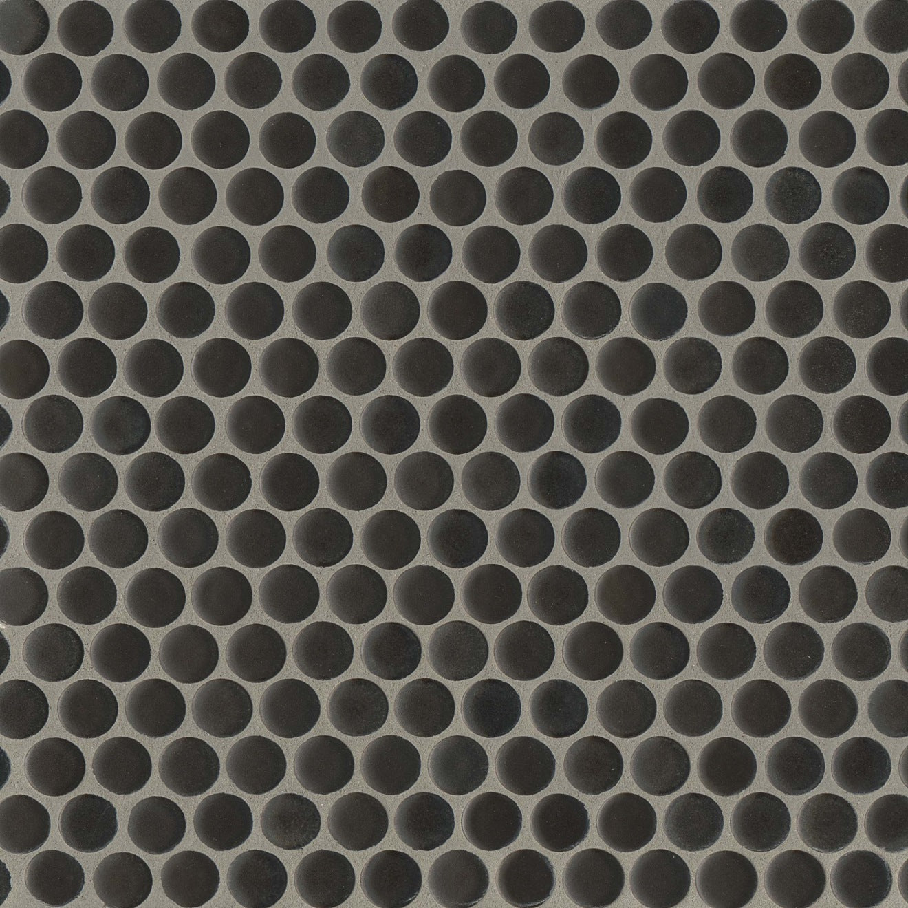 Bedrosians 360 3/4" Penny Rounds Mosaic - Matte 12"x12" Charcoal
