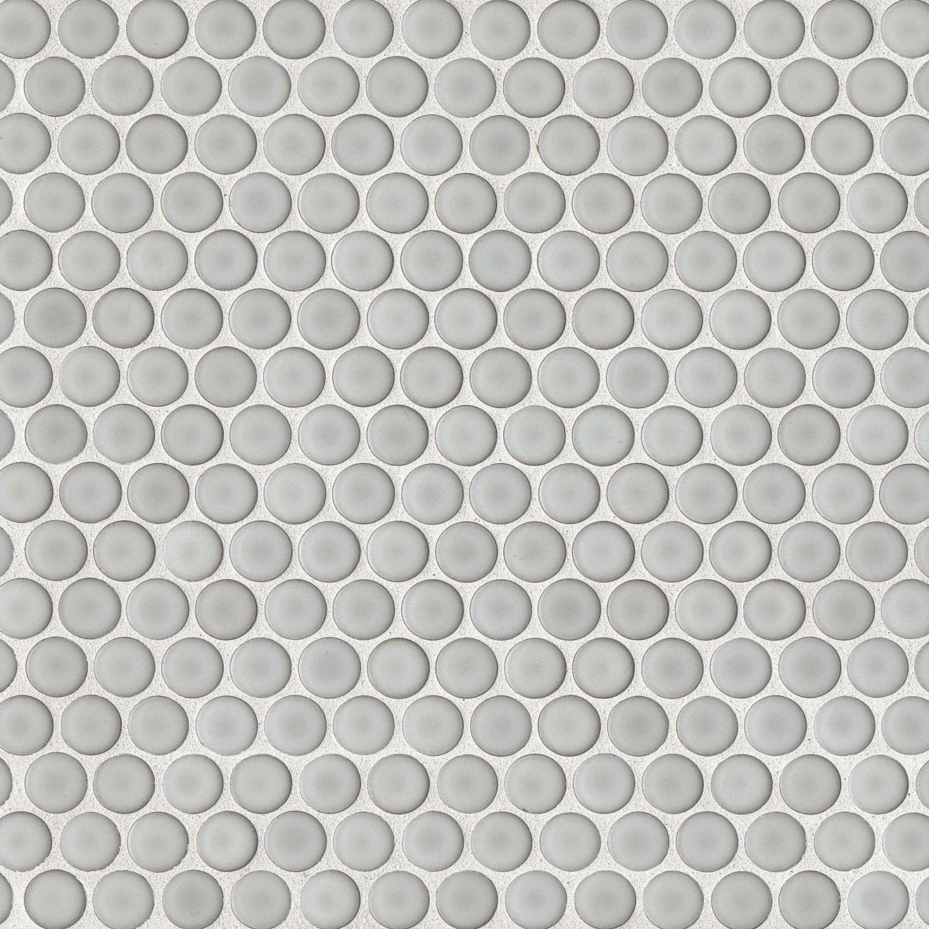 Bedrosians 360 3/4" Penny Rounds Mosaic - Gloss 12"x12" Dove Grey
