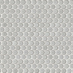 Bedrosians 360 3/4" Penny Rounds Mosaic - Gloss 12"x12" Dove Grey