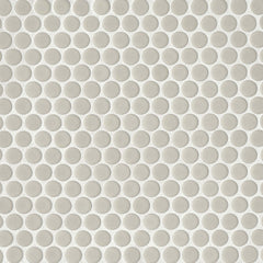 Bedrosians 360 3/4" Penny Rounds Mosaic - Gloss 12"x12" Off White