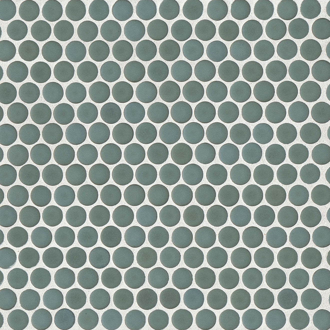 Bedrosians 360 3/4" Penny Rounds Mosaic - Matte 12"x12" Silver Sage