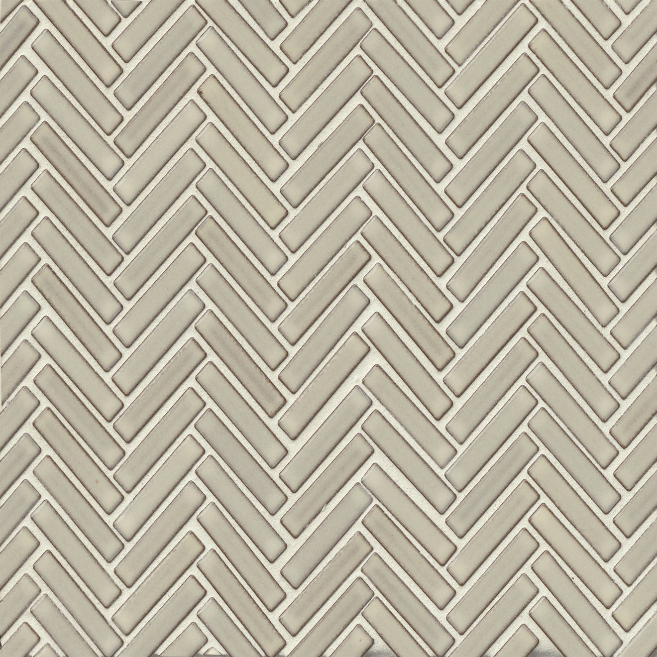 Bedrosians 90 1/2x2 Herringbone Mosaic - Gloss 11" x 12.25" Putty
