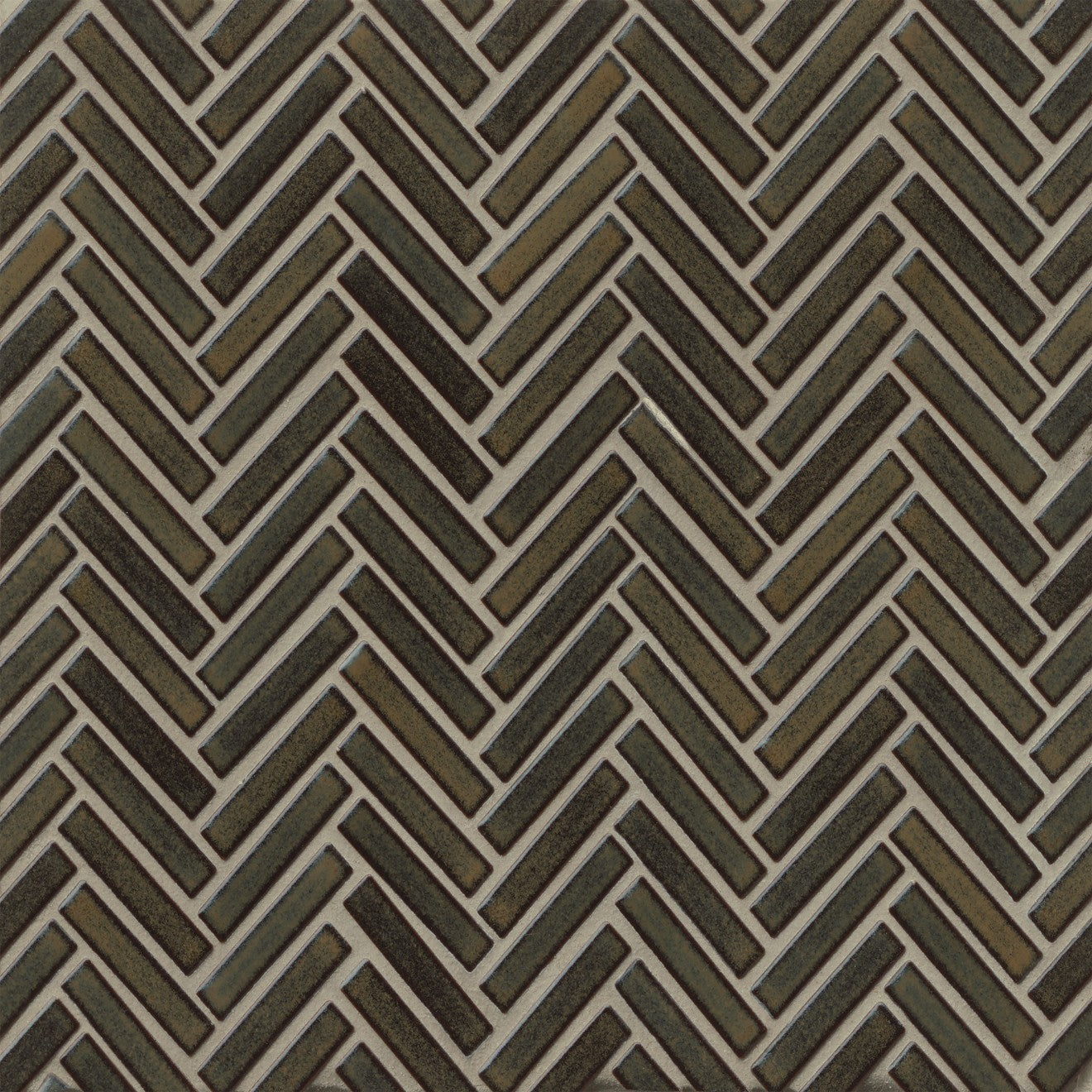 Bedrosians 90 1/2x2 Herringbone Mosaic - Gloss 11" x 12.25" Shadow