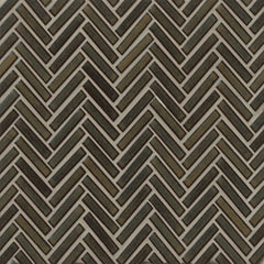 Bedrosians 90 1/2x2 Herringbone Mosaic - Gloss 11" x 12.25" Shadow