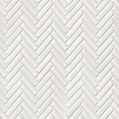 Bedrosians 90 1/2x2 Herringbone Mosaic - Gloss 11" x 12.25" White
