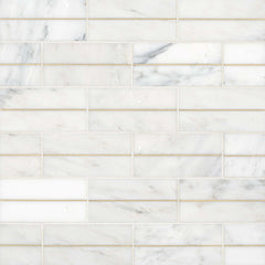 Bedrosians Ferrara Decorative Tile W-Brass 3" x 6" Bianco