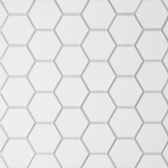 Bedrosians Le Cafe 2" x 2" Hexagon Mosaic Matte White