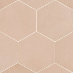 Bedrosians Makoto 10" x 11.5" Hexagon Matte Momoiro Blush