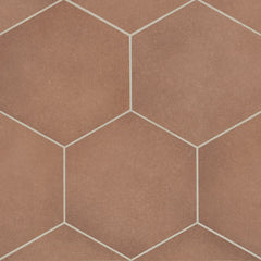 Bedrosians Makoto 10" x 11.5" Hexagon Matte Umi Terracotta