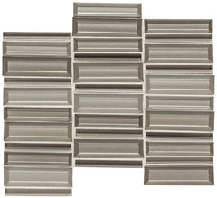 Daltile Cascading Waters 1" X 4" Mosaic Silver Surge