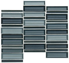 Daltile Cascading Waters 1" X 4" Mosaic Cerulean Swell