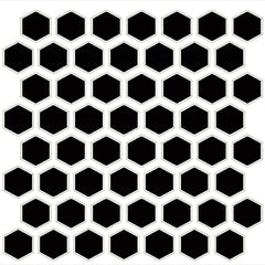 Daltile Color Wheel Mosaic 12" X 14" Hexagon Matte Matte Black
