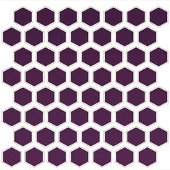 Daltile Color Wheel Mosaic 12" X 14" Hexagon Glossy Plum Crazy
